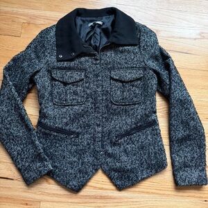 GAP Black and White Tweed Boucle Jacket